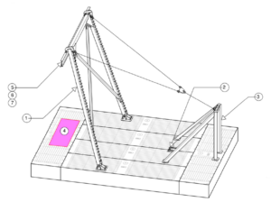 Sketch of a A-Frame Crane on modular barge.